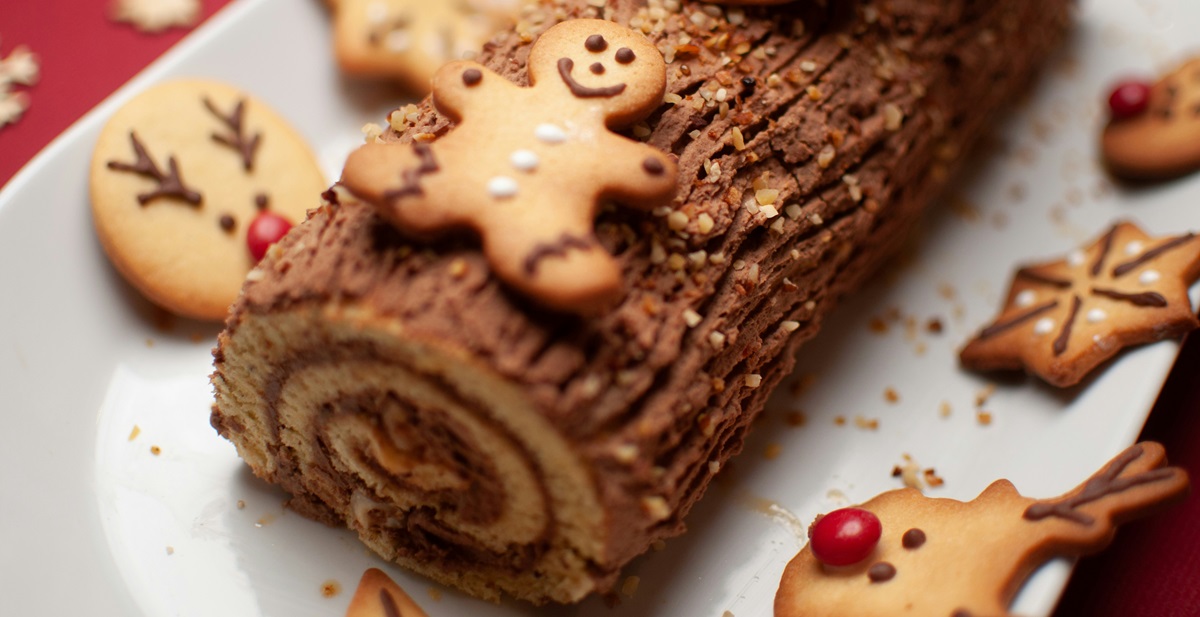 A buche de Noel traditional French Christmas dessert